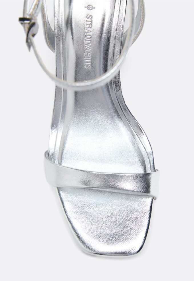 Metallic Effect Heeled Sandals