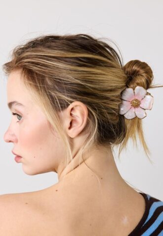 Metallic Flower Hair Clip