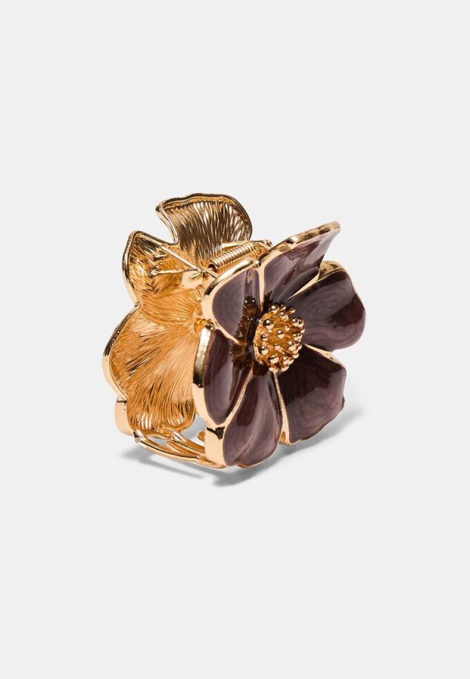 Metallic Flower Hair Clip