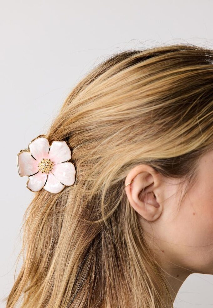 Metallic Flower Hair Clip
