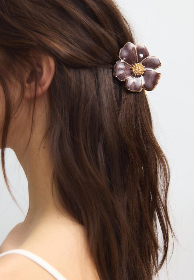 Metallic Flower Hair Clip