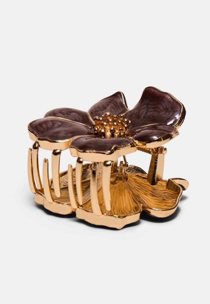 Metallic Flower Hair Clip
