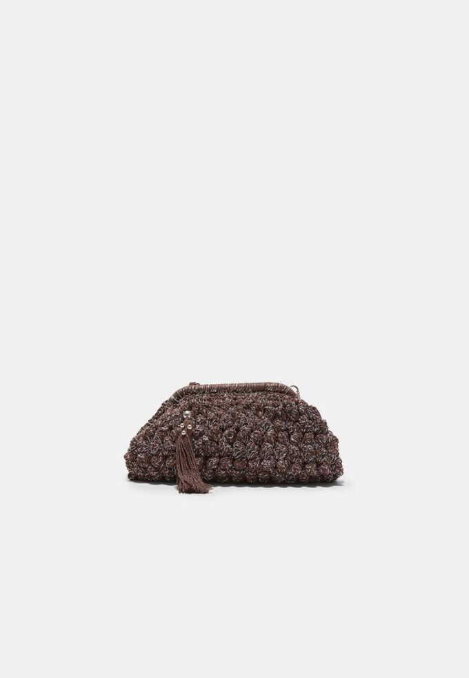 Metallic Thread Crochet Bucket Bag Metallic Thread Crochet Bucket Bag