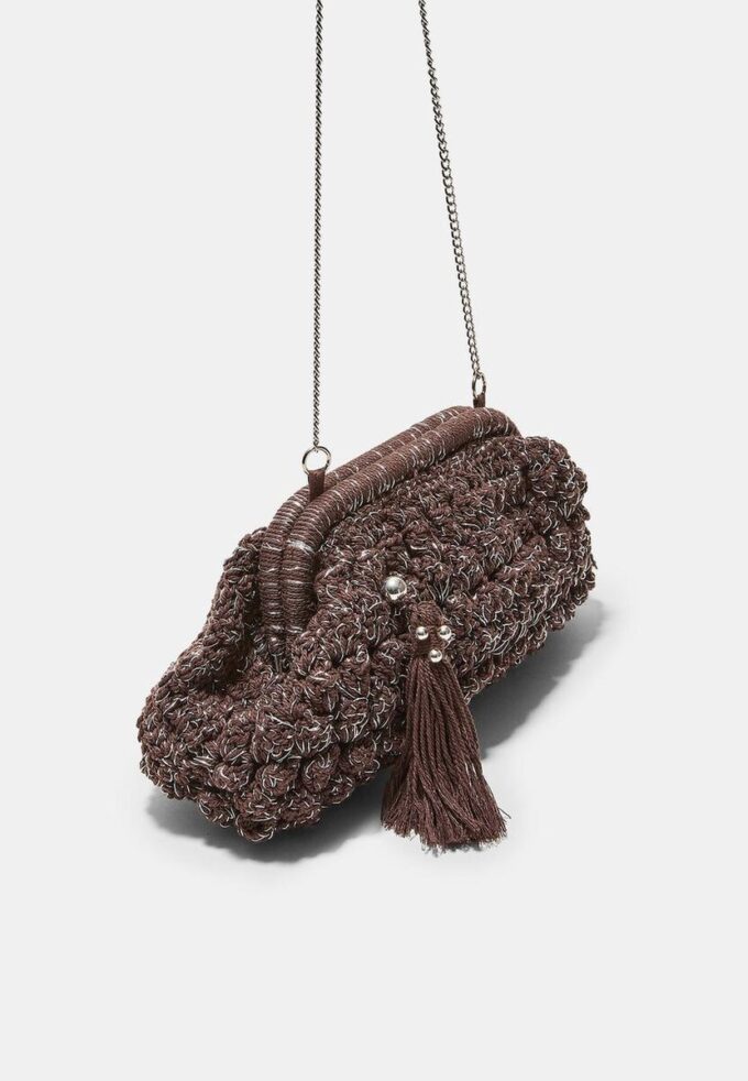Metallic Thread Crochet Bucket Bag Metallic Thread Crochet Bucket Bag