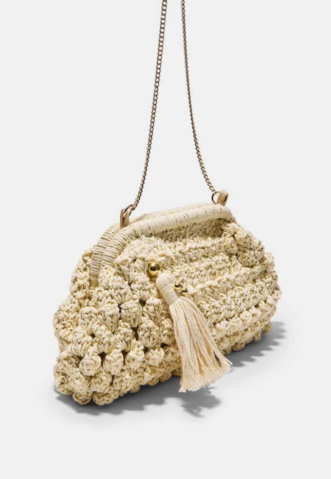 Metallic Thread Crochet Bucket Bag Metallic Thread Crochet Bucket Bag