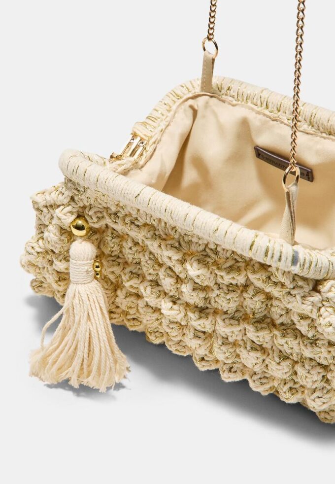 Metallic Thread Crochet Bucket Bag Metallic Thread Crochet Bucket Bag