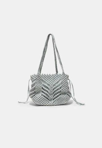 Metallic Thread Crochet Shopper Bag