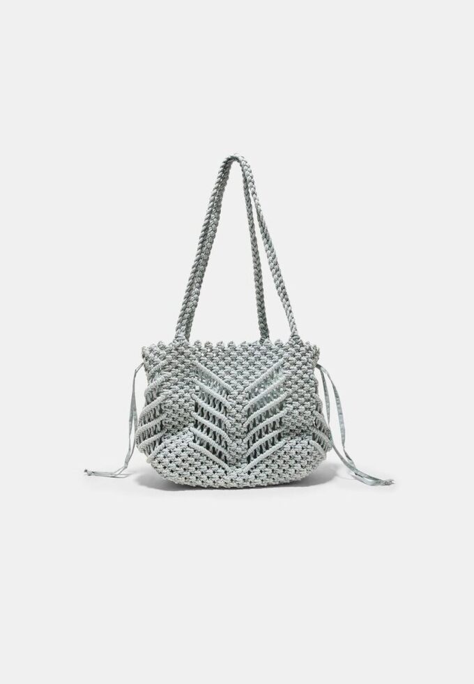 Metallic Thread Crochet Shopper Bag Metallic Thread Crochet Shopper Bag