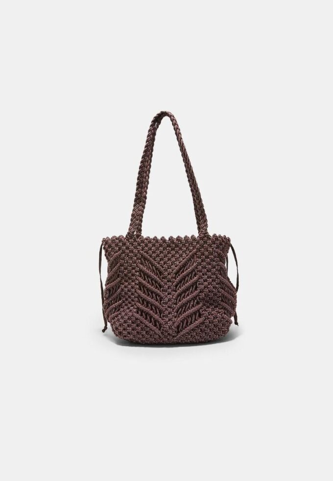 Metallic Thread Crochet Shopper Bag Metallic Thread Crochet Shopper Bag
