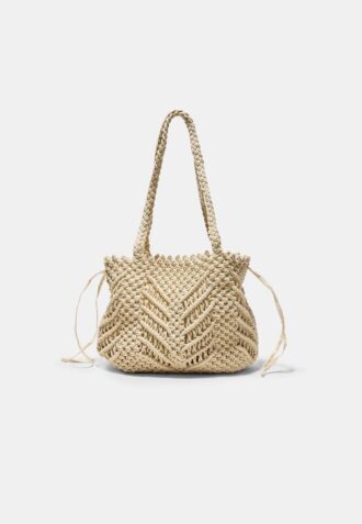 Metallic Thread Crochet Shopper Bag