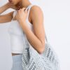 Metallic Thread Crochet Shopper Bag Metallic Thread Crochet Shopper Bag