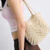 Metallic Thread Crochet Shopper Bag Metallic Thread Crochet Shopper Bag