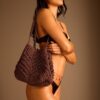 Metallic Thread Crochet Shopper Bag Metallic Thread Crochet Shopper Bag