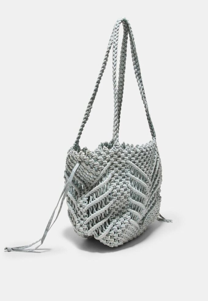 Metallic Thread Crochet Shopper Bag Metallic Thread Crochet Shopper Bag