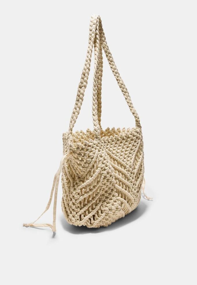 Metallic Thread Crochet Shopper Bag Metallic Thread Crochet Shopper Bag