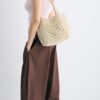 Metallic Thread Crochet Shopper Bag Metallic Thread Crochet Shopper Bag