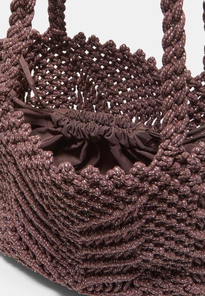 Metallic Thread Crochet Shopper Bag Metallic Thread Crochet Shopper Bag