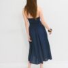Midi Halter Dress with Bead Detail