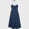 Midi Halter Dress with Bead Detail