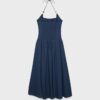 Midi Halter Dress with Bead Detail