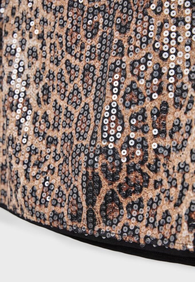 Mini Skort with Animal Print Sequin Mini Skort with Animal Print Sequin