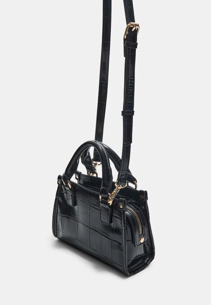 Mini Tote Crossbody Bag with Coconut Effect