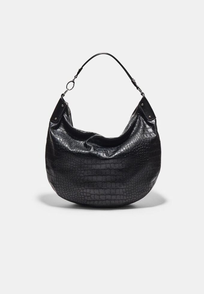 Mock Croc Hobo Shoulder Bag