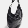 Mock Croc Hobo Shoulder Bag