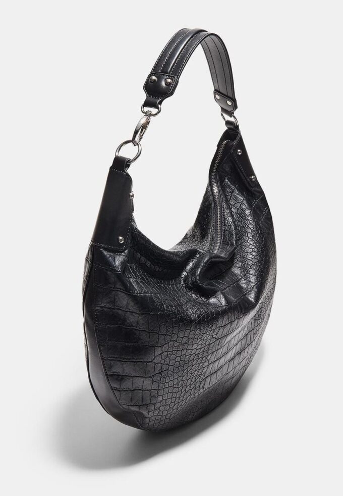 Mock Croc Hobo Shoulder Bag