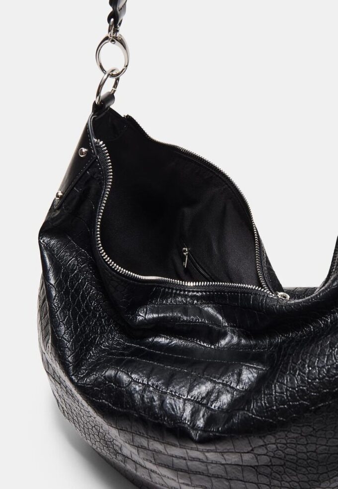 Mock Croc Hobo Shoulder Bag