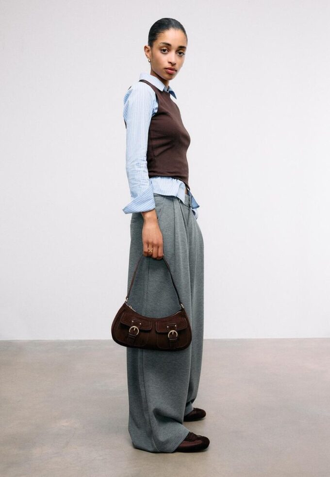 Moon Shoulder Bag with Pockets