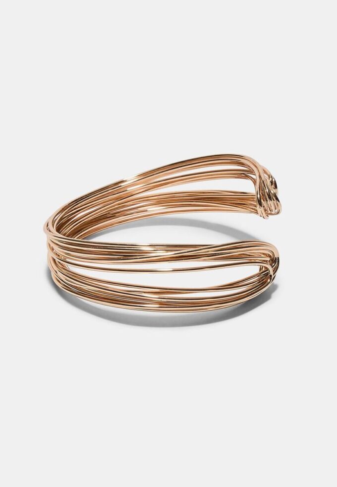 Multi Metallic Thread Rigid Bracelet