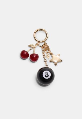 Number 8 Charm Key Ring