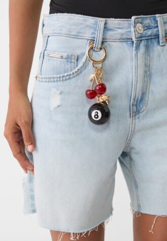 Number 8 Charm Key Ring