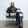 Oversize 100% Leather Flap Jacket