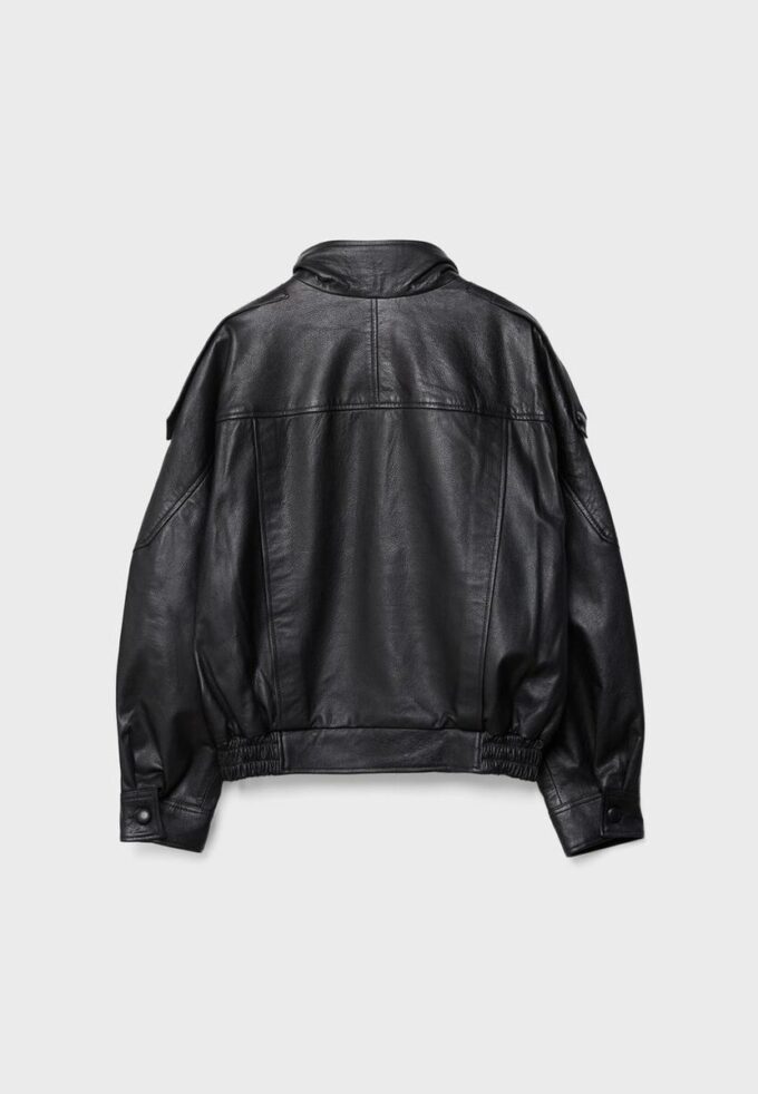 Oversize 100% Leather Flap Jacket