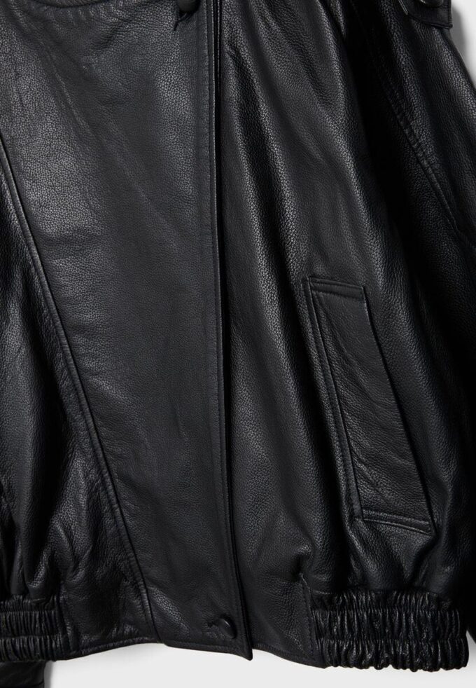 Oversize 100% Leather Flap Jacket