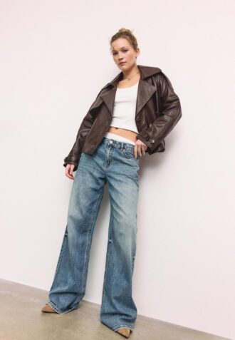 Oversize 100% Leather Trench Coat
