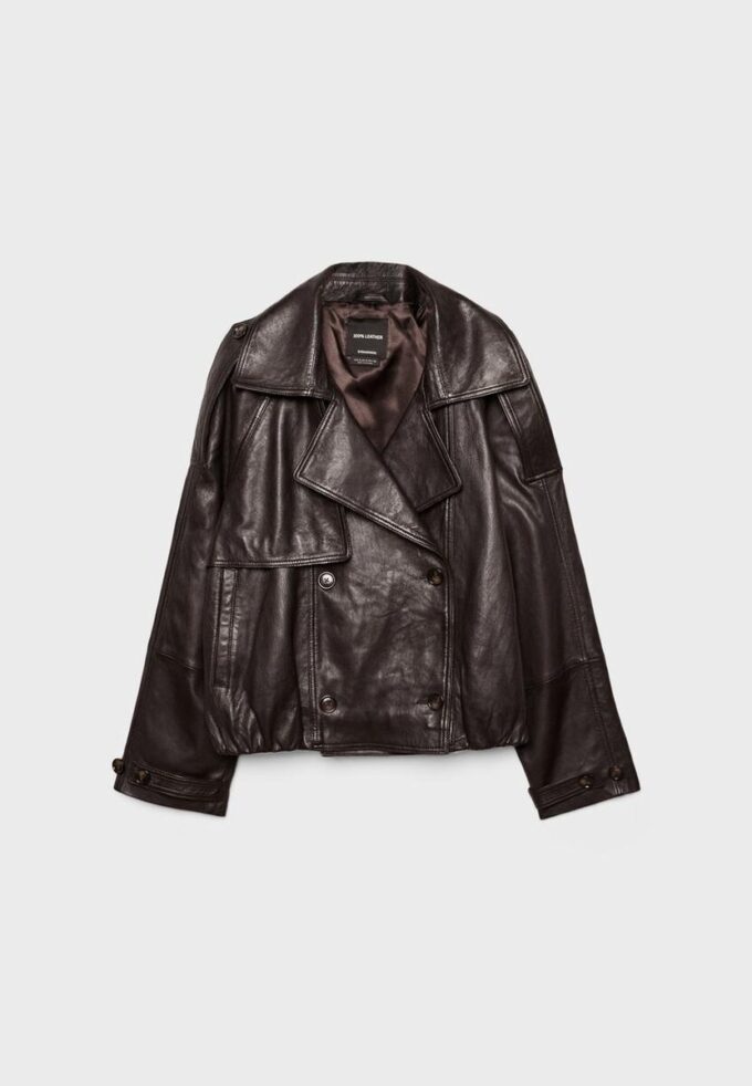 Oversize 100% Leather Trench Coat Oversize 100% Leather Trench Coat