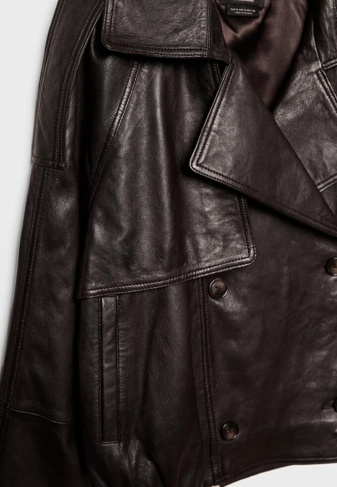 Oversize 100% Leather Trench Coat Oversize 100% Leather Trench Coat
