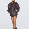 Oversize Faux Leather Lapel Jacket Oversize Faux Leather Lapel Jacket