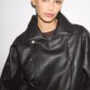 Oversize Faux Leather Lapel Jacket Oversize Faux Leather Lapel Jacket