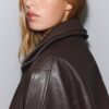 Oversize Faux Leather Lapel Jacket Oversize Faux Leather Lapel Jacket