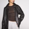 Oversize Faux Leather Lapel Jacket Oversize Faux Leather Lapel Jacket