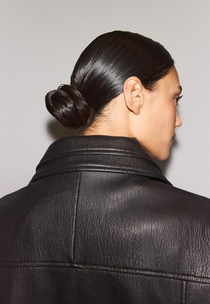 Oversize Faux Leather Lapel Jacket Oversize Faux Leather Lapel Jacket