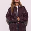Oversize Leather Effect Biker Jacket