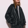 Oversize Leather Effect Biker Jacket Oversize Leather Effect Biker Jacket