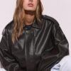 Oversize Leather Effect Biker Jacket Oversize Leather Effect Biker Jacket