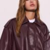 Oversize Leather Effect Biker Jacket