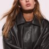 Oversize Leather Effect Biker Jacket Oversize Leather Effect Biker Jacket